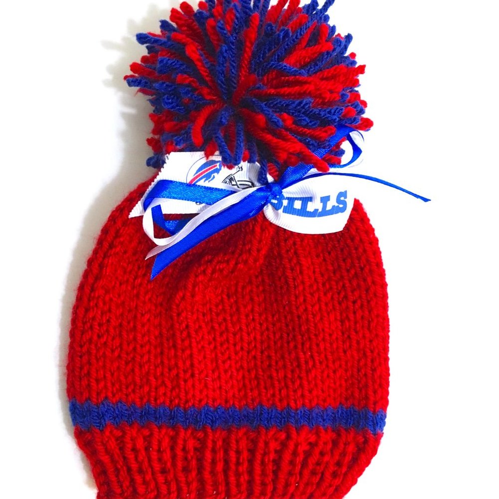 Buffalo BILLS Handmade Football Baby Hat *NEW*